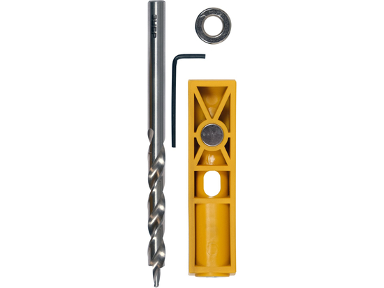 SET ȘABLON GĂURIRE OBLICĂ ÎN LEMN, 4 BUC