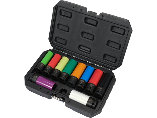 SET CHEI DE IMPACT 1/2'' CU PROTECȚIE PENTRU JANTE DE ALIAJ, 10 BUC