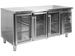 MASĂ RECE, 417L, 1795X700X850MM, 3 UȘI DIN STICLĂ