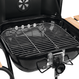 GRĂTAR CU CAPAC ȘI RAFTURI, SUPRAFAȚĂ DE GĂTIT 45X40CM