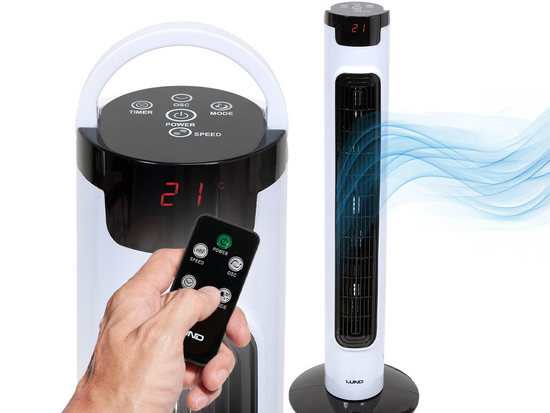 VENTILATOR TURN, AFIȘAJ LED, 50W, ÎNĂLȚIME 81CM