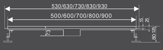 RIGOLĂ DUȘ ''SLIM BLACK'' 50 CM