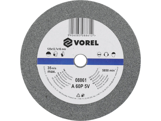 DISC ABRAZIV PENTRU POLIZOR DE BANC 125X12.7X17MM