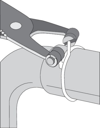 CLEȘTE PENTRU SIGURANȚE FURTUN, VÂRF ÎNDOIT 215MM