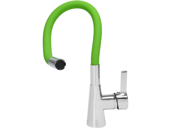 BATERIE DE BUCĂTĂRIE CU FURTUN FLEXIBIL, VERDE