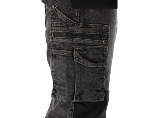 PANTALONI DE LUCRU, JEANS GRI, CU ELASTAN, MĂRIMEA S