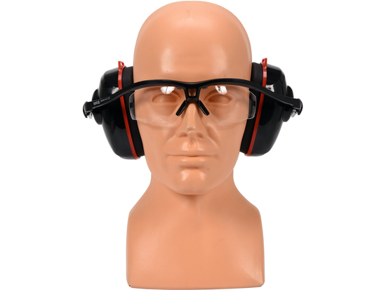 CĂȘTI ANTIFONICE, CU OCHELARI PROTECȚIE INTEGRATI, LENTILĂ TRANSPARENTA