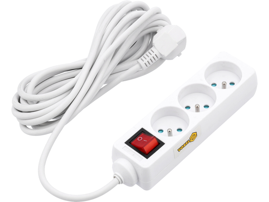 PRELUNGITOR CU ÎNTRERUPĂTOR, 3 PRIZE CU ÎMPĂMÂNTARE, 5M