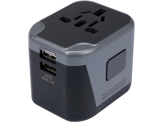 ADAPTOR UNIVERSAL DE CĂLĂTORIE, 2 X PORT USB