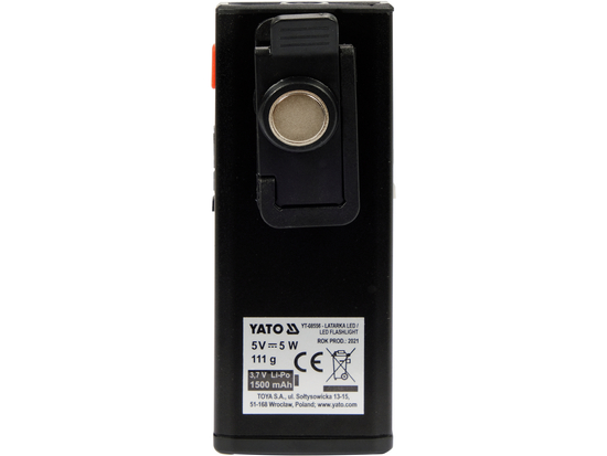 LANTERNĂ 500LM, LI-PO, 3.7V 1500MAH