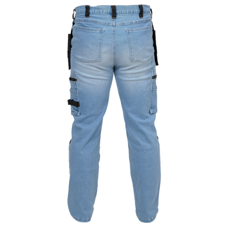 PANTALONI DE LUCRU JEANS ALBASTRU, CU ELASTAN, MĂRIMEA S