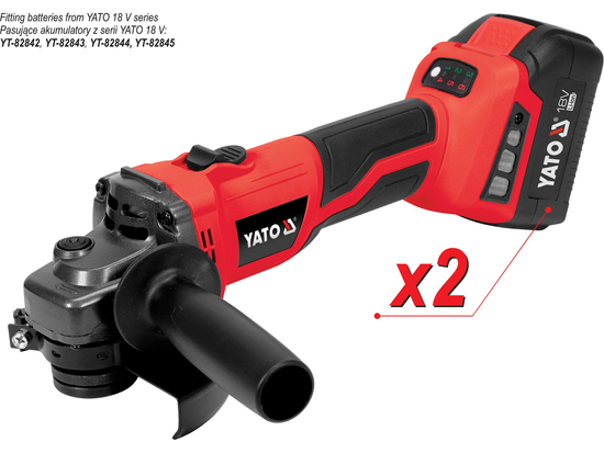 POLIZOR UNGHIULAR 18V, 125MM, 2X4AH, VITEZĂ REGLABILĂ