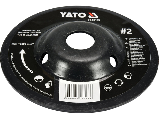 DISC RAȘPEL LEMN, DEPRESAT, 125X22.2MM, NR2