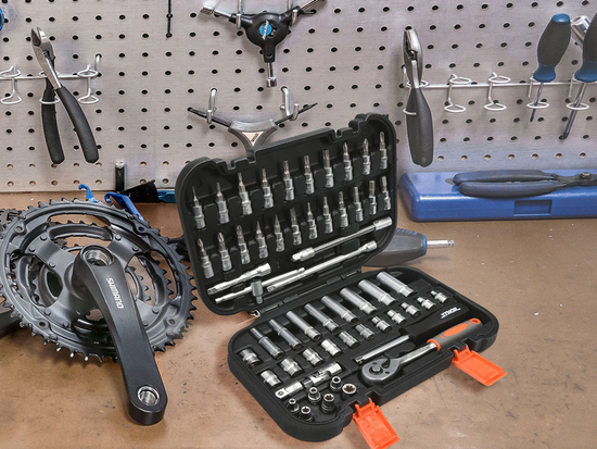 TRUSĂ CHEI TUBULARE + BIȚI STHOR, 1/4'' - 56 PIESE