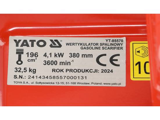 SCARIFICATOR/AERATOR 2ÎN1, PE BENZINA, 38CM