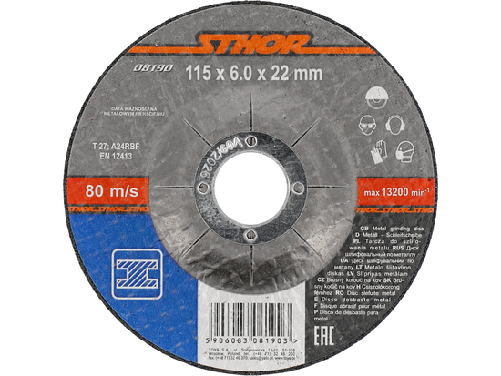 DISC ȘLEFUIT METALE 115X6X22.2MM, STHOR