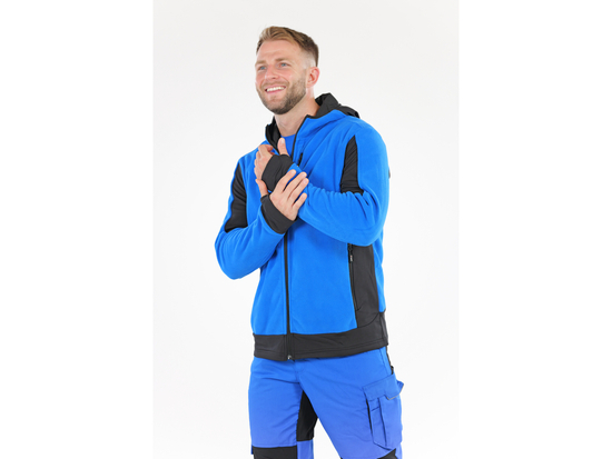 JACHETA FLEECE CU GLUGA SARNA ALBASTRA L