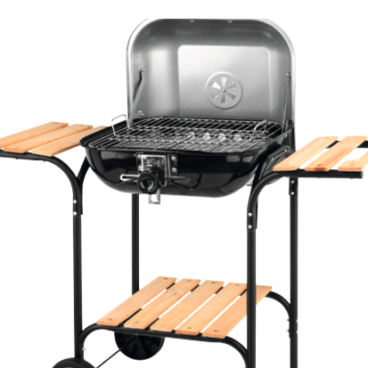 GRĂTAR CU CAPAC ȘI RAFTURI, SUPRAFAȚĂ DE GĂTIT 45X40CM