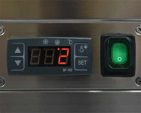 VITRINĂ FIRGORIFICĂ CU REFRIGERARE 350L - NEGRU