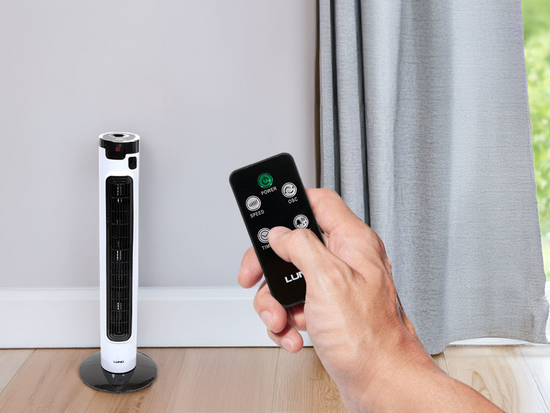 VENTILATOR TURN, AFIȘAJ LED, 50W, ÎNĂLȚIME 81CM