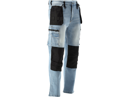 PANTALONI DE LUCRU JEANS ALBASTRU, CU ELASTAN, MĂRIMEA S
