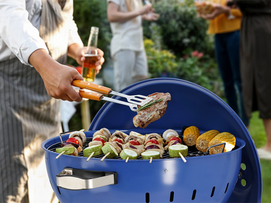 GRĂTAR CU CĂRBUNI ROTUND, 54CM, ALBASTRU