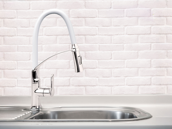 BATERIE CU TUB FLEXIBIL, CAP TIP DUȘ, ALB