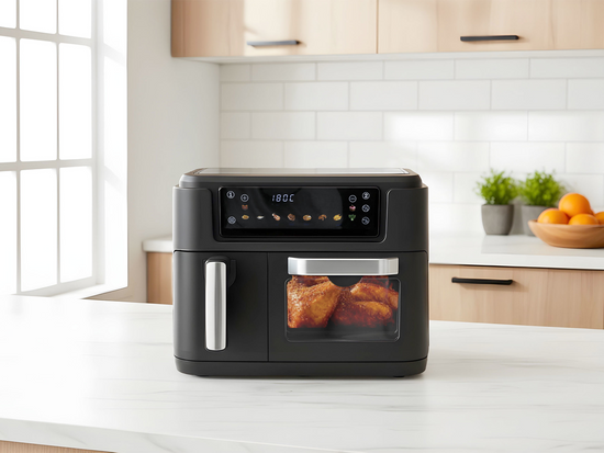 FRITEUZĂ AER CALD 2400W 3.5L+7.5L NEGRU