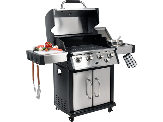 GRĂTAR PE GAZ YOKATE 4+1, OȚEL INOXIDABIL, 17,5KW