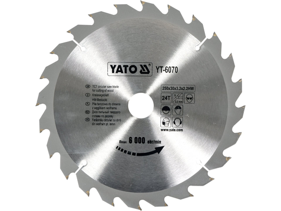 DISC FIERĂSTRĂU CIRCULAR PENTRU LEMN 250X24X30MM