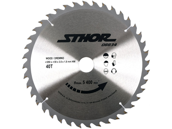 DISC CIRCULAR PENTRU LEMN 250X30X3.0MM T40