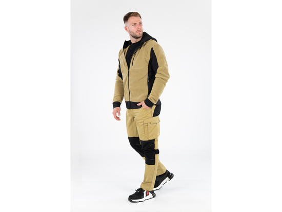 JACHETA FLEECE CU GLUGA SARNA KAKI 3XL