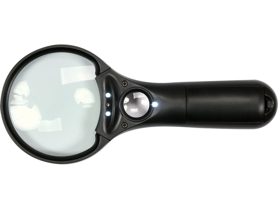 LUPĂ CU DOUĂ LENTILE 3.5X/45X, CU ILUMINARE LED