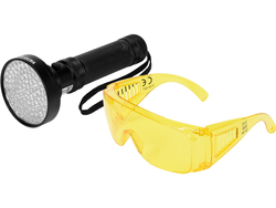 KIT OCHELARI ȘI LANTERNĂ LED UV, 100 LED