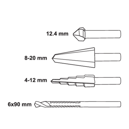 SET BURGHIE PENTRU METAL, 4 PIESE