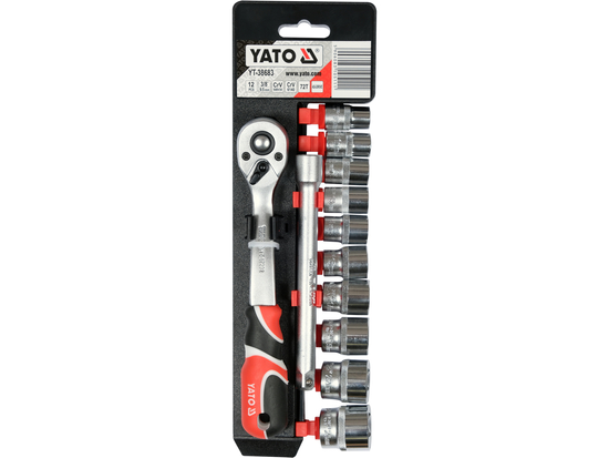 SET TUBULARE CU ACCESORII 3/8'', 12 PIESE