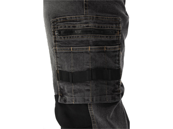 PANTALONI DE LUCRU, JEANS GRI, CU ELASTAN, MĂRIMEA L/XL