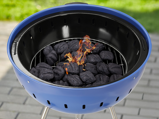 GRĂTAR CU CĂRBUNI ROTUND, 54CM, ALBASTRU