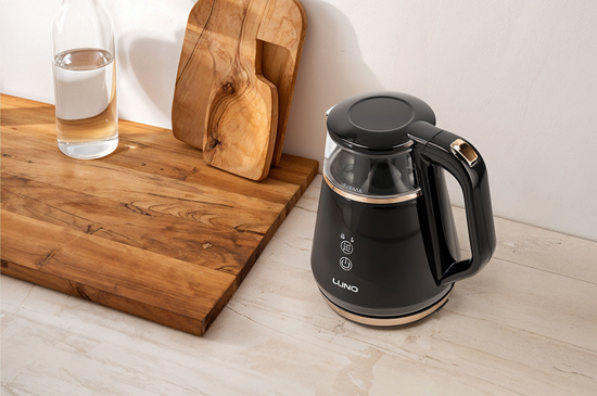 FIERBĂTOR ELECTRIC 1L, CONTROLUL TEMPERATURII, NEGRU