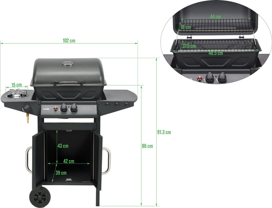 GRĂTAR GAZ BAVEN 2+1, 8KW