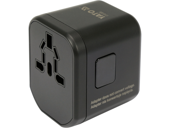 ADAPTOR UNIVERSAL DE CĂLĂTORIE, 1 PORT USB + 1 PORT USB-C