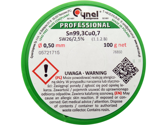 COSITOR FĂRĂ PLUMB, 0,5MM, 100G, SN99,3CU0,7