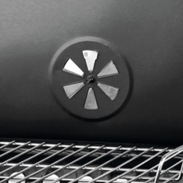 GRĂTAR CU CAPAC ȘI RAFTURI, SUPRAFAȚĂ DE GĂTIT 45X40CM