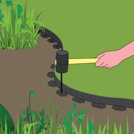 MARGINE FLEXIB PT GAZON CU CUIE 40MM/10M