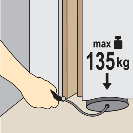 PERNĂ RIDICAT MOBILIER, 0-50MM, 135KG MAX.