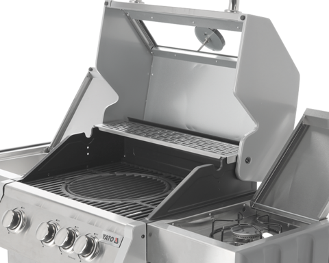 GRĂTAR PE GAZ ITAMI 3+1 ARZĂTOARE, 11.5KW, CAPAC CU GEAM