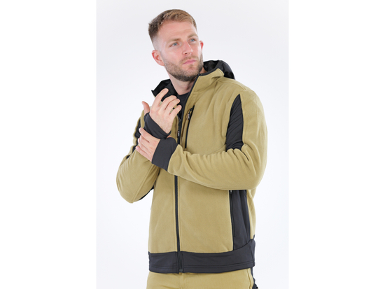 JACHETA FLEECE CU GLUGA SARNA KAKI XL