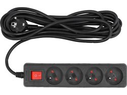 PRELUNGITOR CU ÎNTRERUPĂTOR, 4 PRIZE CU ÎMPĂMÂNTARE, 5M