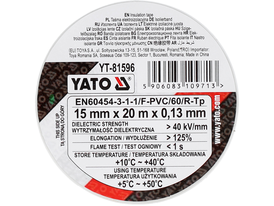 BANDĂ IZOLATOARE 15MMX20MX0.13MM, ALBĂ