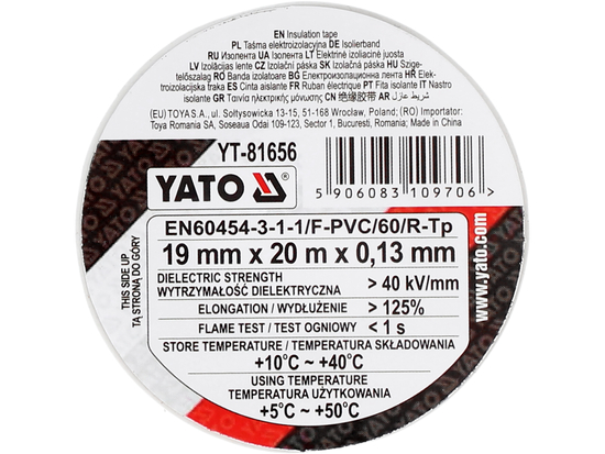 BANDĂ IZOLATOARE 19MMX20MX0.13MM, ALBĂ